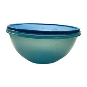 Vintage Tupperware Light Blue Bowl / Blue Lid 2L Mixing Bowl 2519A 2516A